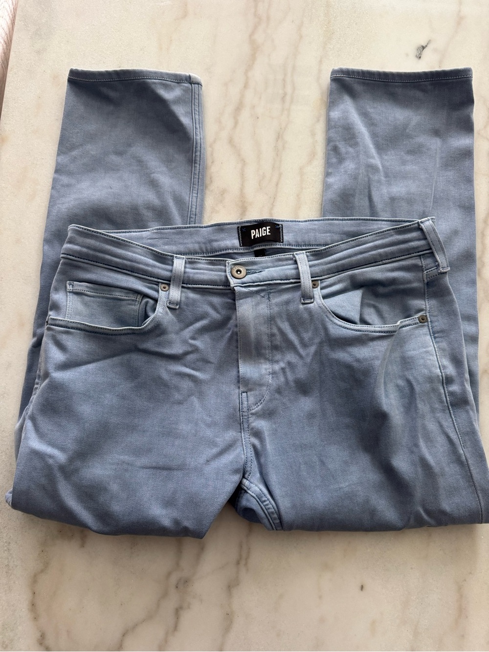 PAIGE Men's Pale Blue Slim Straight Jeans